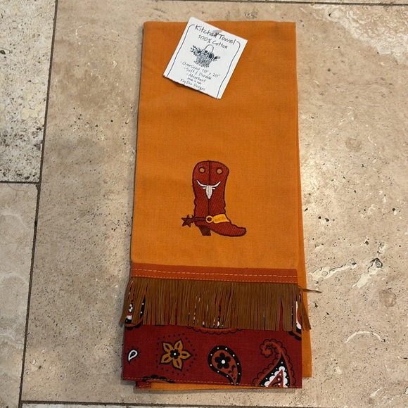 Kay Dee Austin cowboy boot dish towel and potholder. - Picture 5 of 7